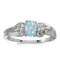 14k White Gold Oval Aquamarine Ring 0.29 CTW