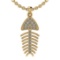 0.24 Ctw SI2/I1 Diamond 14K Yellow Gold Fish Pendant