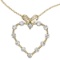 14K Yellow Gold Diamond Heart Pendant