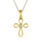 14K Yellow Gold Diamond Cross Pendant