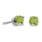 3 mm Petite Round Peridot Screw-back Stud Earrings in 14k White Gold 0.18 CTW