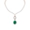 15.57 Ctw VS/SI1 Emerald And Diamond 14k Rose Gold Victorian Style Necklace