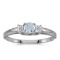 14k White Gold Round Aquamarine And Diamond Ring 0.2 CTW