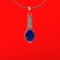 2.90 Ctw VS/SI1 Blue Sapphire And Diamond 14K Rose Gold Necklace