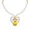 19.70 Ctw SI2/I1 Lemon Topaz And Diamond 14k Yellow Gold Victorian Style Necklace