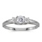 10k White Gold Round White Topaz And Diamond Ring 0.29 CTW