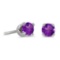 3 mm Petite Round Genuine Amethyst Stud Earrings in 14k White Gold 0.16 CTW