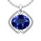 5.58 Ctw VS/SI1 Tanzanite And Diamond 14k White Gold Victorian Style Necklace