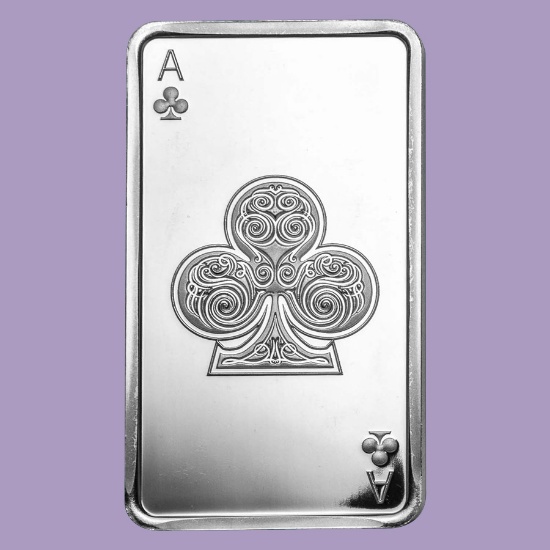 10 oz Silver Bar - Ace of Clubs