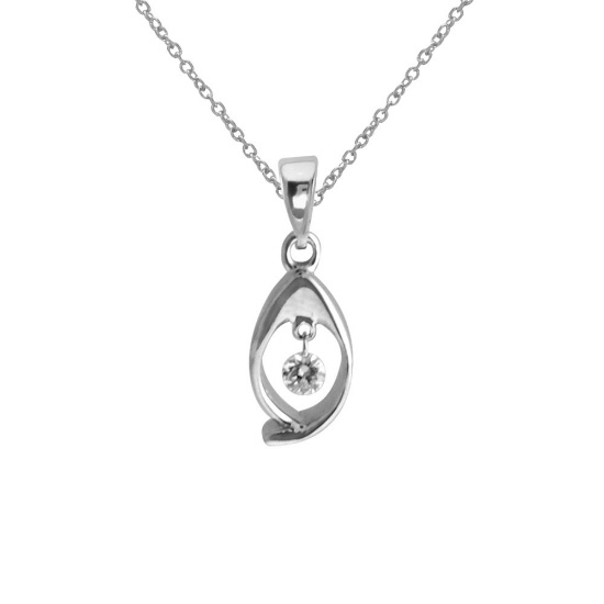 14K White Gold Dashing Diamonds Pendant 0.08 CTW