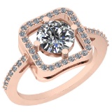 1.47 Ctw Diamond I2/I3 14K Rose Gold Vintage Style Ring