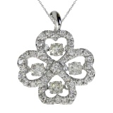 14K White Gold Diamond Dashing Diamonds Pendant 0.69 CTW