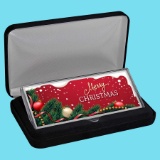 4 oz Silver Colorized Bar - Merry Christmas Decorative Garland