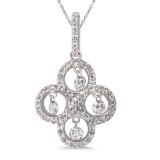 14K White Gold Dashing Diamonds Pendant 0.43 CTW