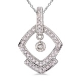 14K White Gold Dashing Diamonds Pendant 0.3 CTW