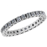 0.94 Ctw SI2/I1 Diamond 14K White Gold Band Ring