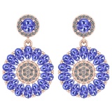 6.04 Ctw I2/I3 Tanzanite And Diamond 14K Rose Gold Earrings