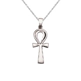 14K White Gold Greek Cross Pendant