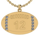 0.35 Ctw SI2/I1 Diamond 14K Yellow Gold Football Rugby Necklace