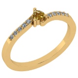 0.20 Ct Natural Yellow Diamond I2/I3And White Diamond I2/I3 10K Yellow Gold Vintage Style Ring