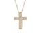 14K Yellow Gold .10 CTW Diamond Scroll Cross Pendant 0.1 CTW