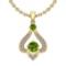 0.77 Ctw VS/SI1 Peridot And Diamond 10K Yellow Gold Vintage Pendant