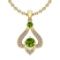 0.77 Ctw VS/SI1 Peridot And Diamond 10K Yellow Gold Vintage Pendant