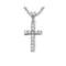 14K White Gold Diamond Cross Pendant