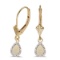 14k Yellow Gold Pear Opal And Diamond Leverback Earrings