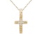 14K Yellow Gold Small Diamond Cross Pendant 0.03 CTW