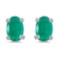 14k White Gold Oval Emerald Earrings 0.62 CTW