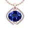 5.58 Ctw VS/SI1 Tanzanite And Diamond 14k Rose Gold Victorian Style Necklace
