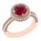 2.13 Ctw I2/I3 Ruby And Diamond 14K Rose Gold Ring