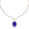 12.53 Ctw SI2/I1 Tanzanite And Diamond 14k Rose Gold Victorian Style Necklace