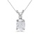 14k White Gold Oval White Topaz And Diamond Pendant 0.93 CTW