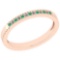 0.18 Ctw SI2/I1 Emerald And Diamond 14K Rose Gold Band Ring