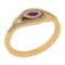 0.27 Ctw I2/I3 Amethyst And Diamond 10K Yellow Gold Engagement Ring