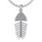 0.24 Ctw SI2/I1 Diamond 14K White Gold Fish Pendant