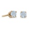 3 mm Petite Round Genuine Aquamarine Stud Earrings in 14k Yellow Gold 0.14 CTW