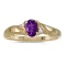 10k Yellow Gold Oval Amethyst And Diamond Ring 0.36 CTW