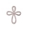 14K White Gold Diamond Open Cross Pendant