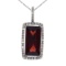 14k White Gold Fashion Garnet Pendant