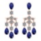 7.55 Ctw I2/I3 Blue Sapphire And Diamond 14K Rose Gold Earrings