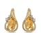 10k Yellow Gold Oval Citrine And Diamond Teardrop Earrings 0.66 CTW