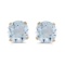 5 mm Natural Round Aquamarine Stud Earrings Set in 14k Yellow Gold 0.58 CTW