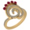 0.96 Ctw VS/SI1 Ruby And Diamond 14K Yellow Gold Ring