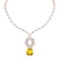 29.11 Ctw SI2/I1 Lemon Topaz And Diamond 14k Rose Gold Victorian Style Necklace