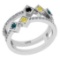 0.59 Ctw I2/I3 Treated Fancy Multi Diamond 14K White Gold Vintage Style Engagement Ring