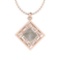 0.70 Ct Natural salt pepper Diamond I2/I3 14k Rose Gold Pendant