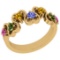 0.70 Ctw SI2/I1 Multi Sapphire ,Tanzanite Style Prong Set 14K Yellow Gold Eternity Band Ring